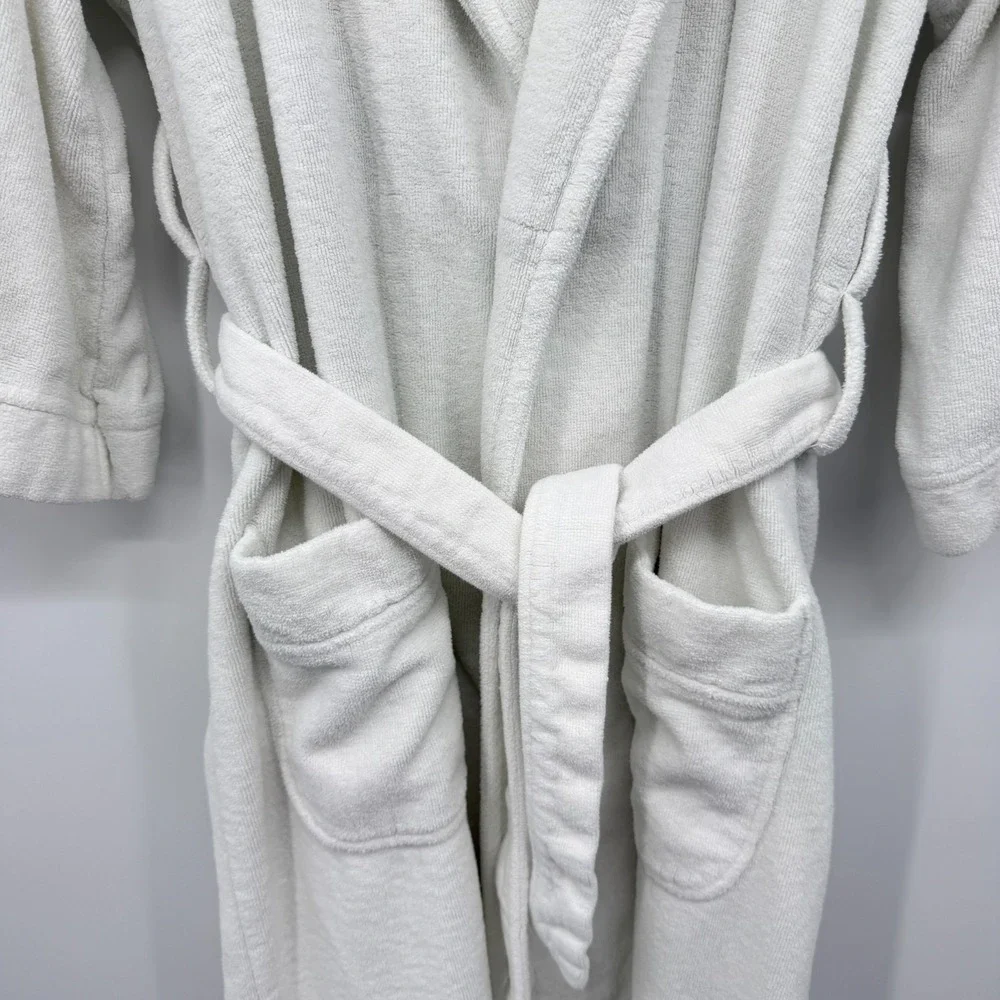 Vintage Christian Dior Monsieur Robe OS Terry Cloth Hooded Quiet Luxury Logo Spa